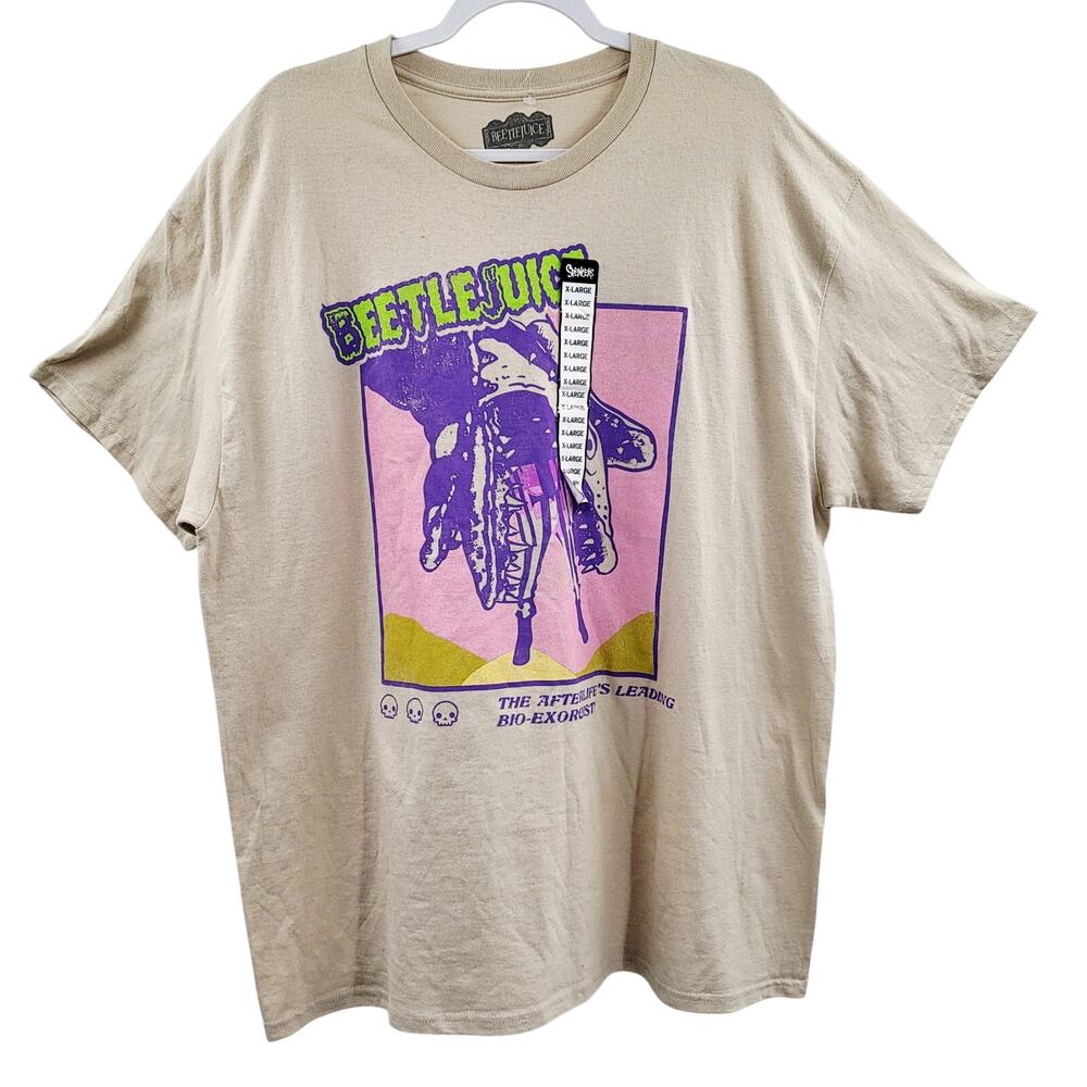 NWT Spencer's Beetlejuice Tan the Afterlife’s Leading Bio-Exorcist T-Shirt XL